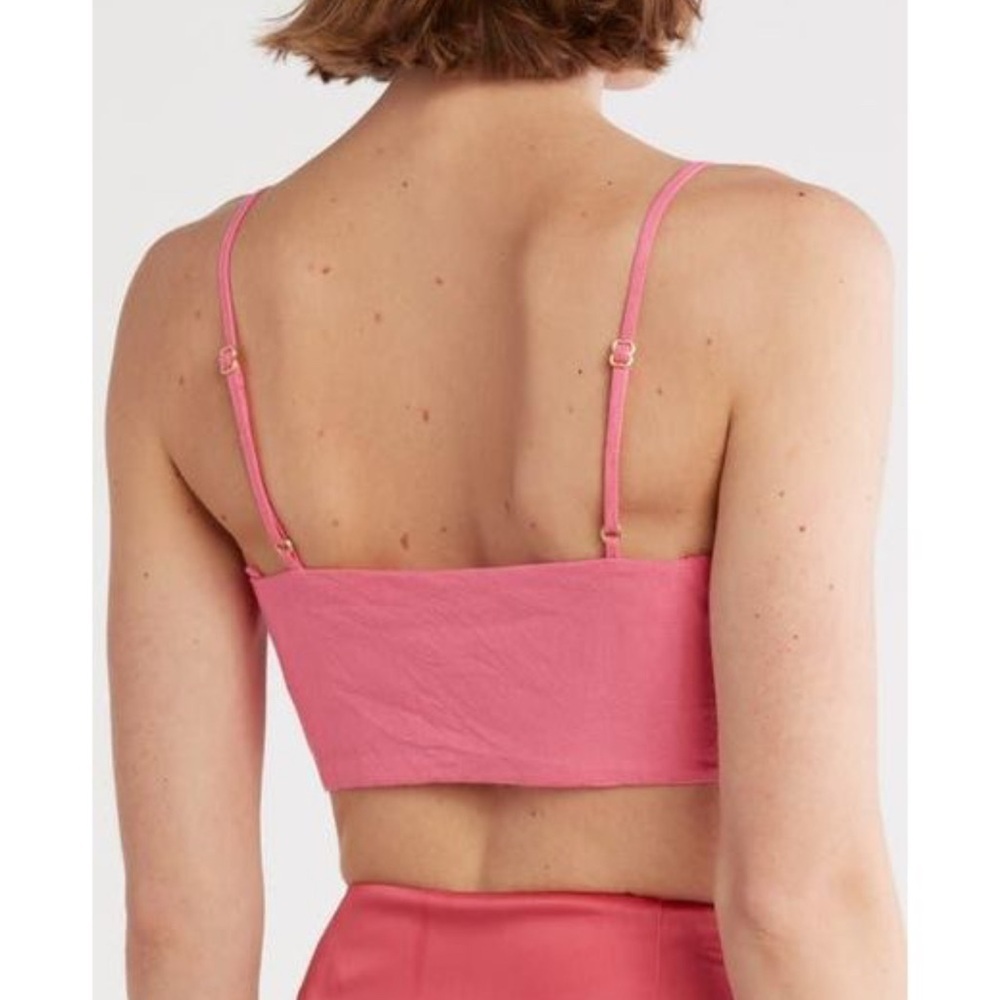 NWT Cult Gaia Tereza Crop Top Sangria Pink Cotton Size 6 MSRP $220 Designer - Picture 4 of 5